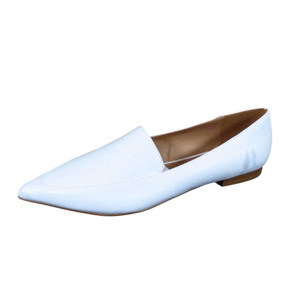 14th & Union Kenna-Lea Women Pointed Toe Loafer Flat Size 11M Work Office White